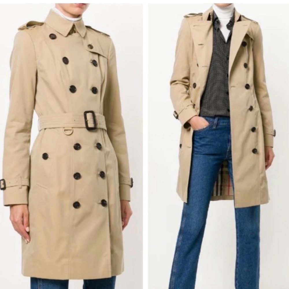 Burberry London Chelsea Honey Camel Trench Coat Long